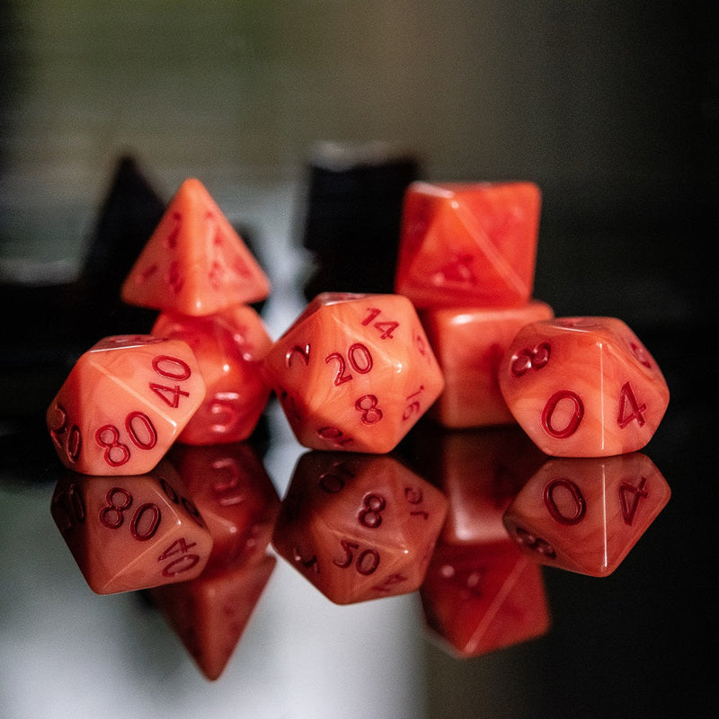 Load image into Gallery viewer, Strawberry Sherbet Acrylic Dice Set
