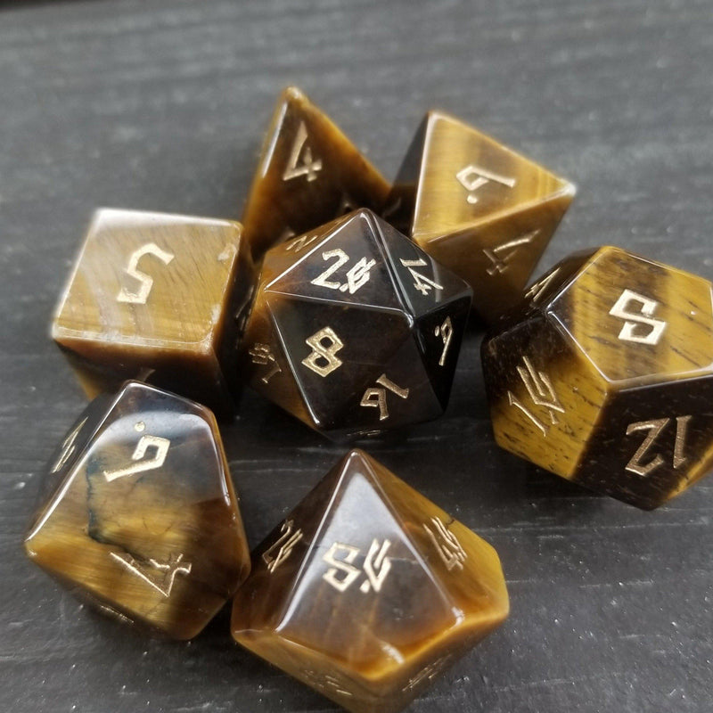 Load image into Gallery viewer, Yellow Tiger&#39;s Eye Stone Dice
