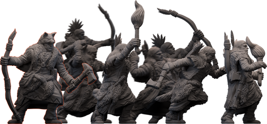 Mythic Earth: Western Federation - Kit Fox Society with Clubs and Bows