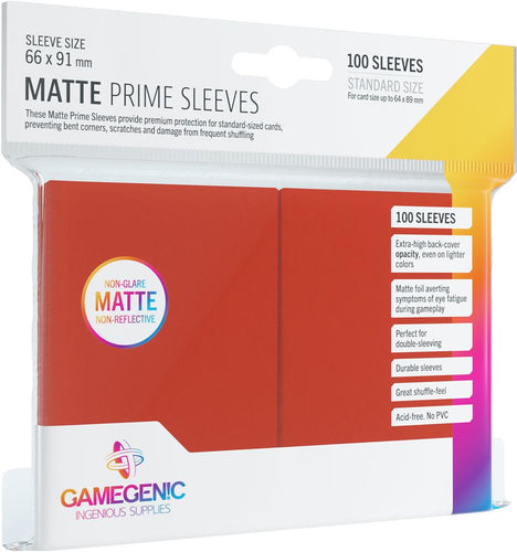 GameGenic: Matte PRIME Sleeves - Red