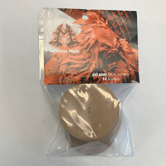 60mm MDF Round Bases (12 Bases Per Bag)