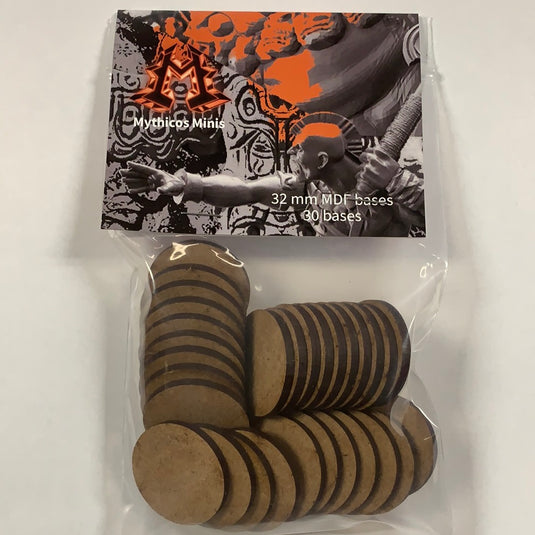 32mm MDF Round Bases (30 Bases Per Bag)