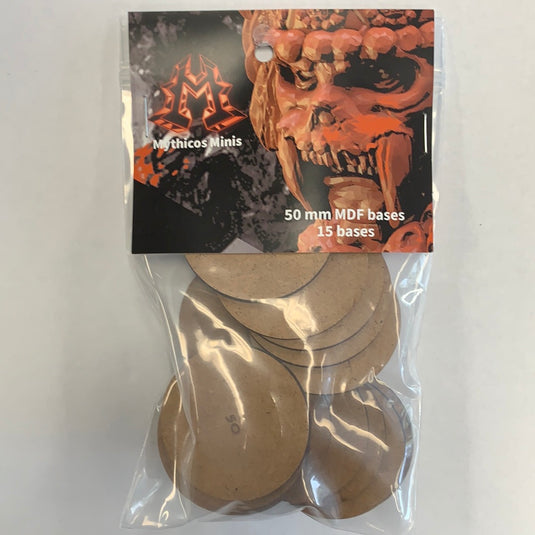 50mm MDF Round Bases (15 Bases Per Bag)