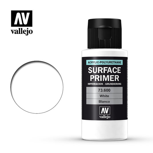 Vallejo Surface Primer: White (60 ml Bottle)