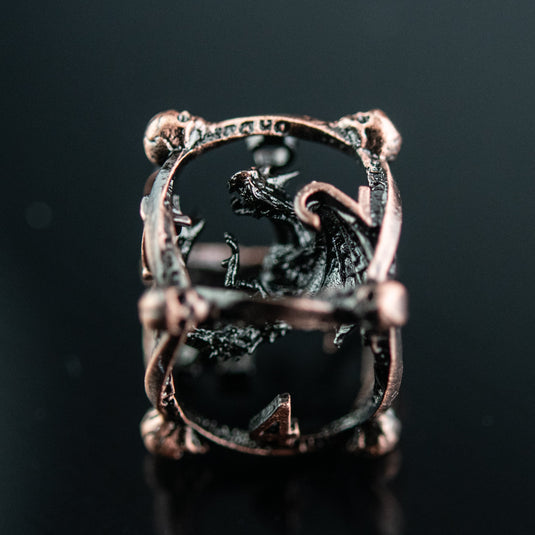 Draco Immortui Hollow Metal Dice Set - Bronze