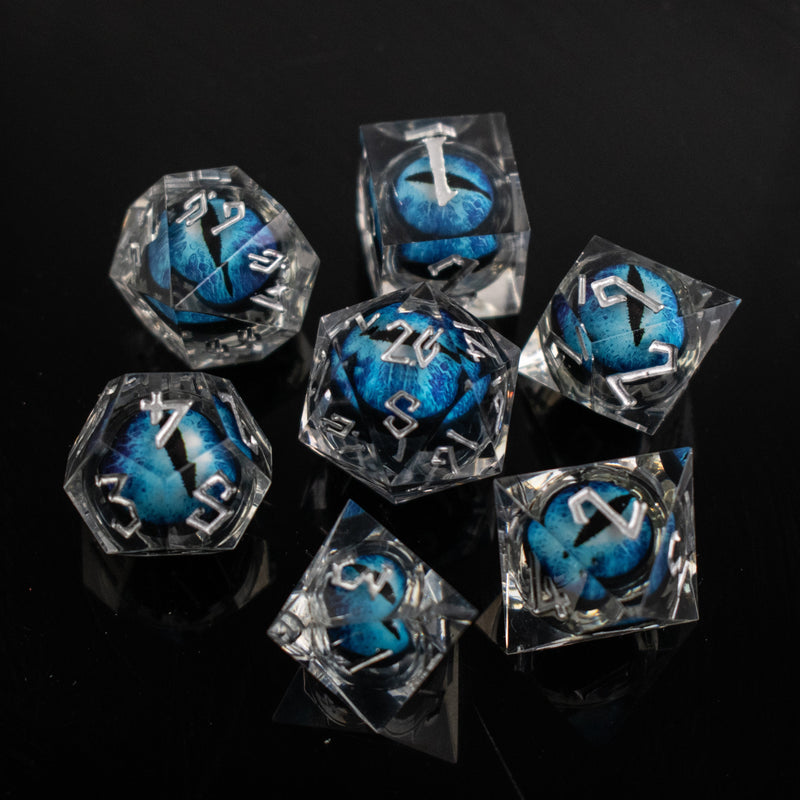 Load image into Gallery viewer, Legacy of Blue Eyes Liquid Core Dice Set - Silver
