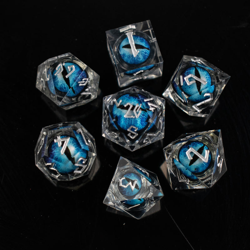 Load image into Gallery viewer, Legacy of Blue Eyes Liquid Core Dice Set - Silver
