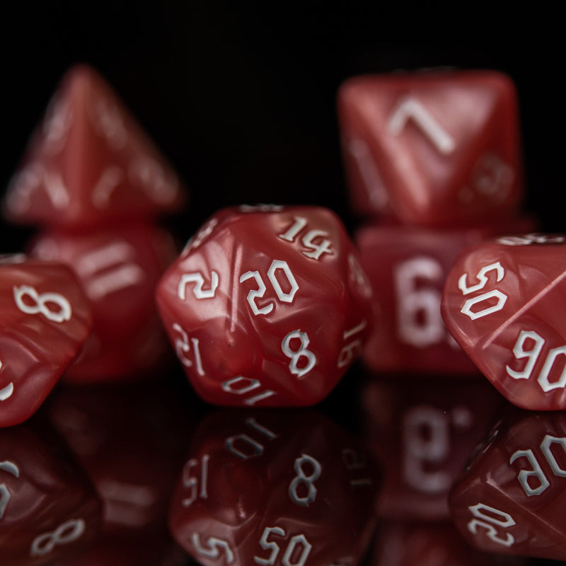 Load image into Gallery viewer, Coral Pearl Acrylic Dice Set

