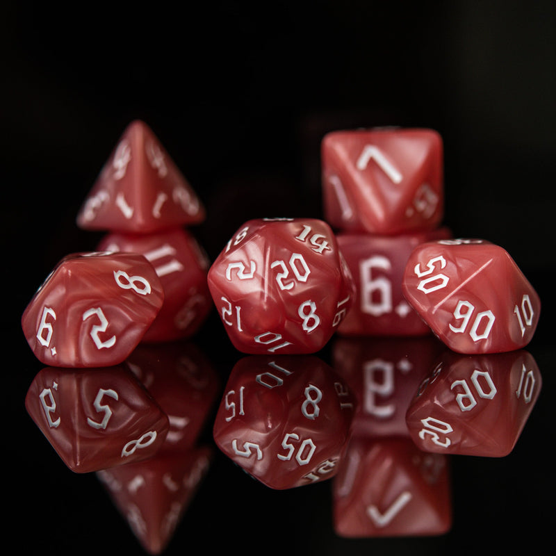 Load image into Gallery viewer, Coral Pearl Acrylic Dice Set
