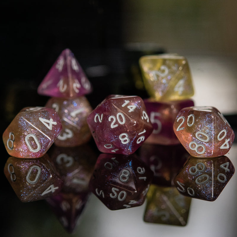 Load image into Gallery viewer, Cosmic Cloud Acrylic Dice Set
