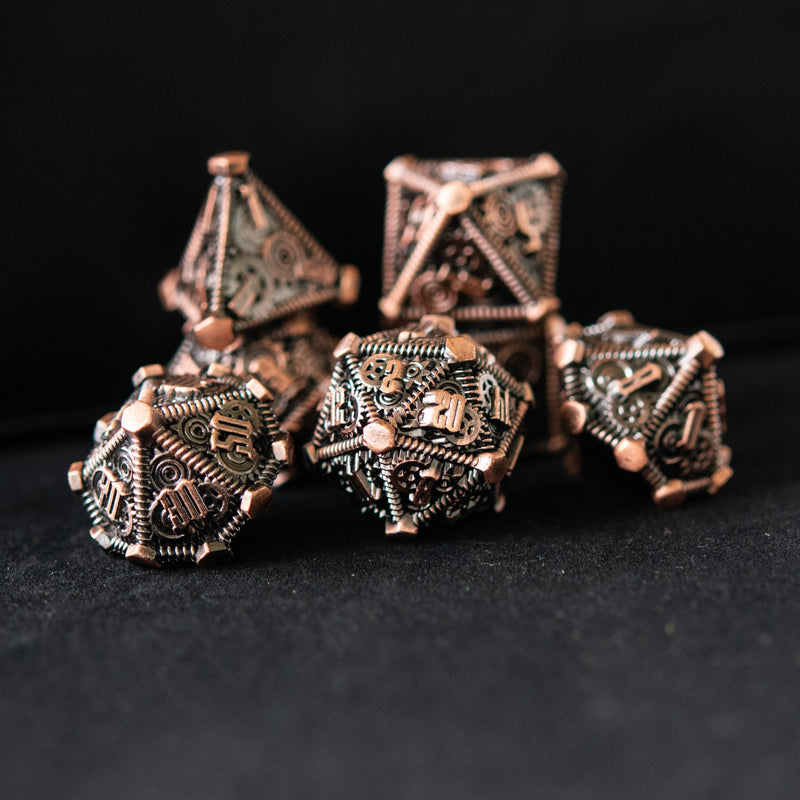 Load image into Gallery viewer, Bronze - Weird West Wasteland Metal Dice Set
