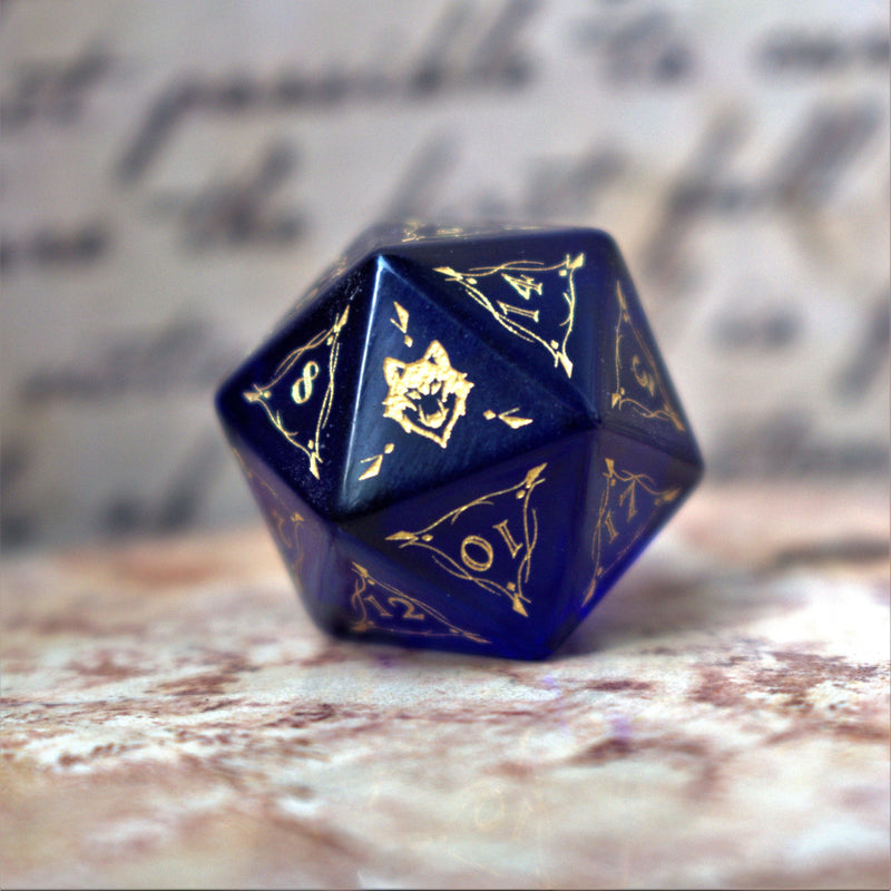Load image into Gallery viewer, Fangs of Winter Blue Glass Dice Set
