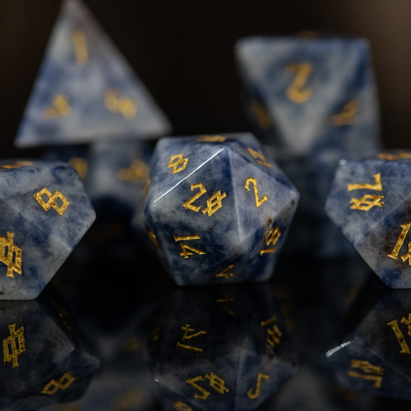 Load image into Gallery viewer, Sodalite Stone Dice Set
