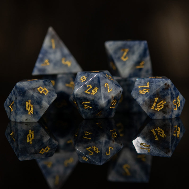 Load image into Gallery viewer, Sodalite Stone Dice Set
