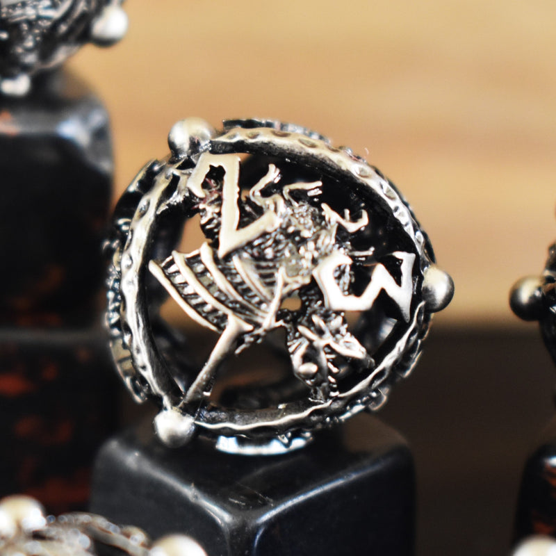 Load image into Gallery viewer, Orb of the Dragon Hollow Metal Dice Set - Silver
