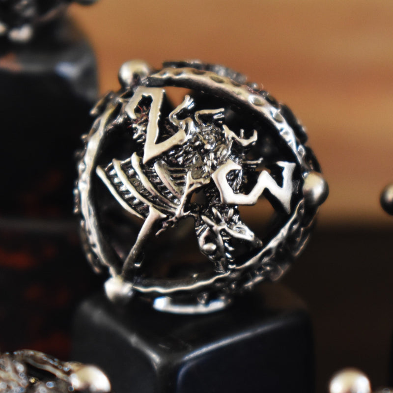 Load image into Gallery viewer, Orb of the Dragon Hollow Metal Dice Set - Silver
