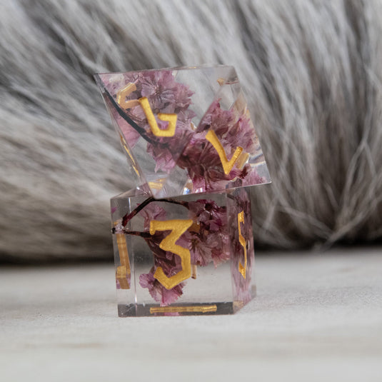 Wither and Bloom Sharp-Edged Resin Dice Set