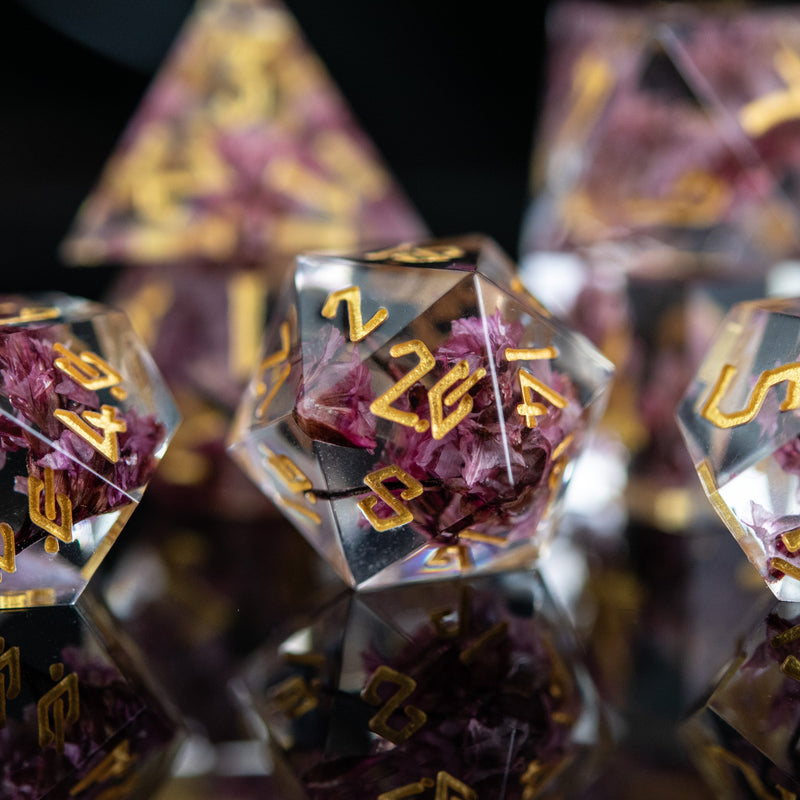 Load image into Gallery viewer, Wither and Bloom Sharp-Edged Resin Dice Set
