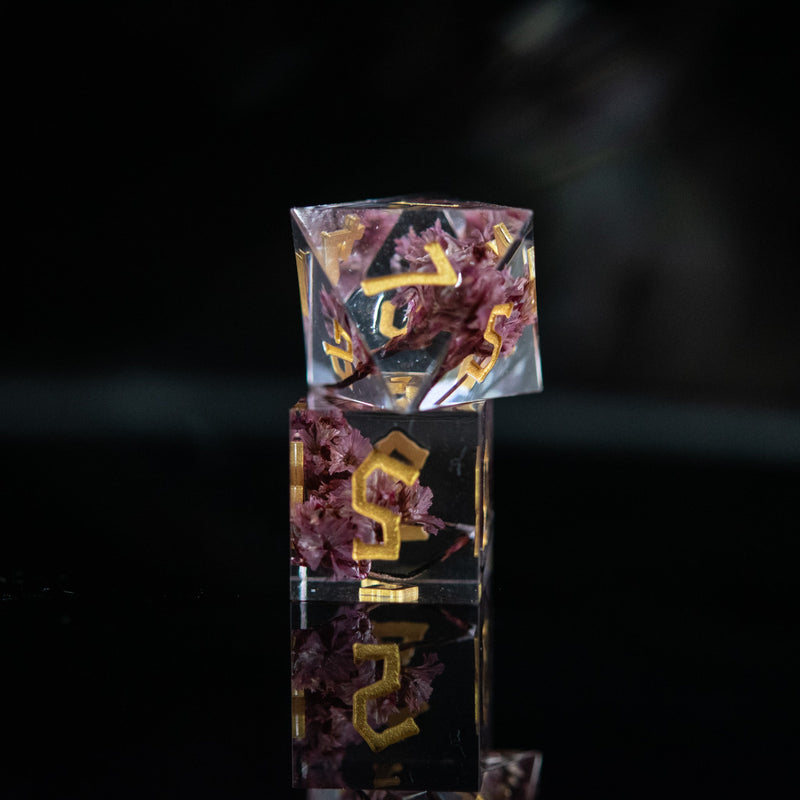 Load image into Gallery viewer, Wither and Bloom Sharp-Edged Resin Dice Set
