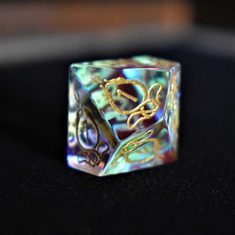 Load image into Gallery viewer, Serpent of Midgard Prism Glass Dice Set
