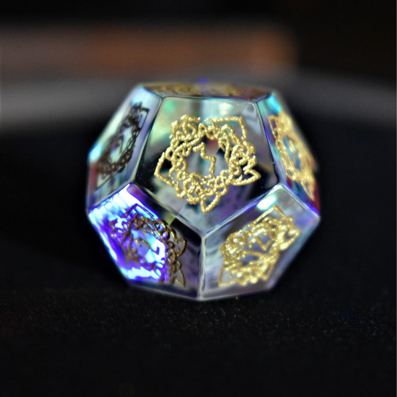 Load image into Gallery viewer, Serpent of Midgard Prism Glass Dice Set
