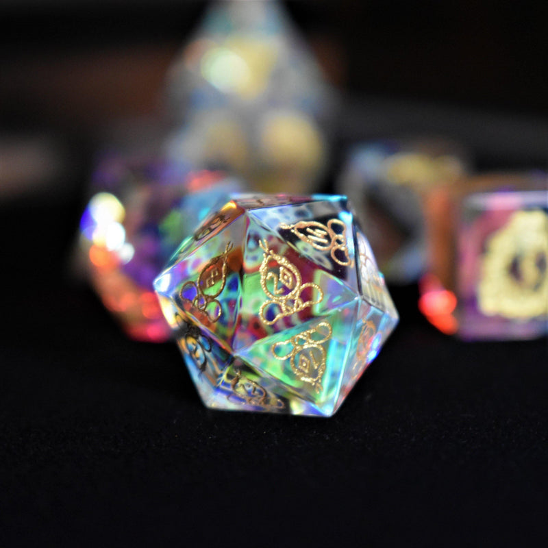 Load image into Gallery viewer, Serpent of Midgard Prism Glass Dice Set
