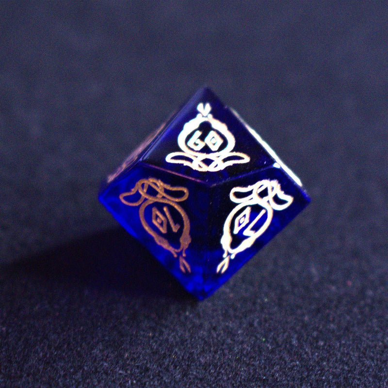 Load image into Gallery viewer, Serpent of Midgard Blue Glass Dice Set
