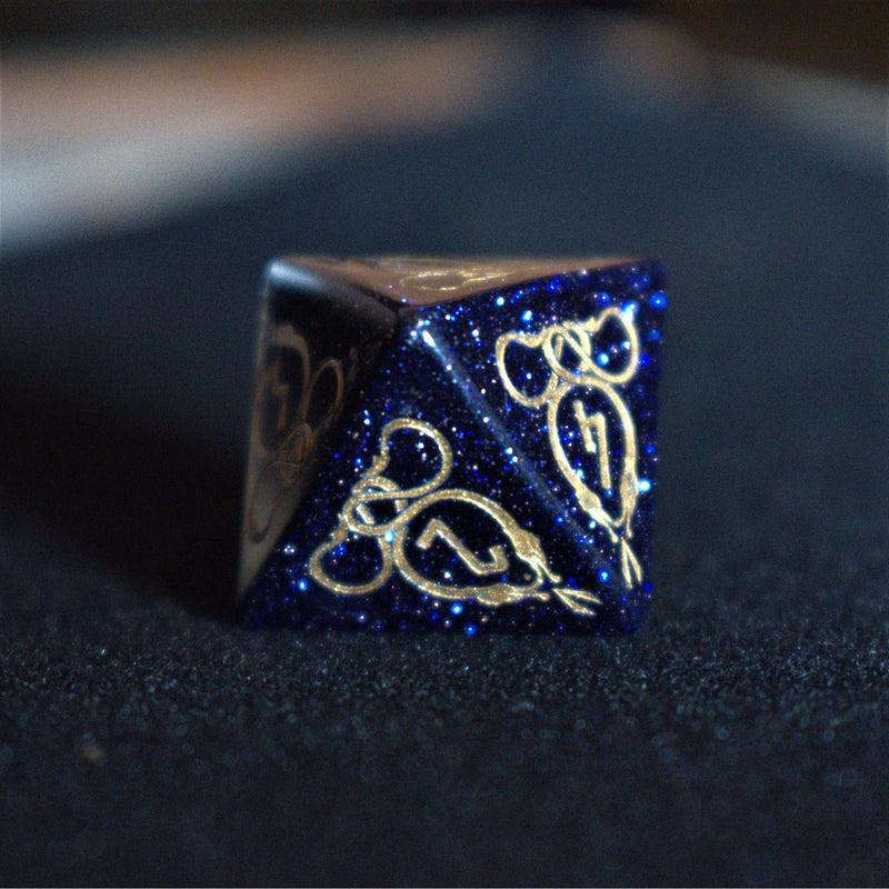 Load image into Gallery viewer, Serpent of Midgard Blue Sandstone Dice Set
