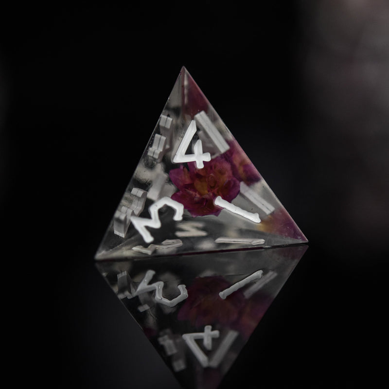 Load image into Gallery viewer, Flower Spirit Sharp-Edged Resin Dice Set
