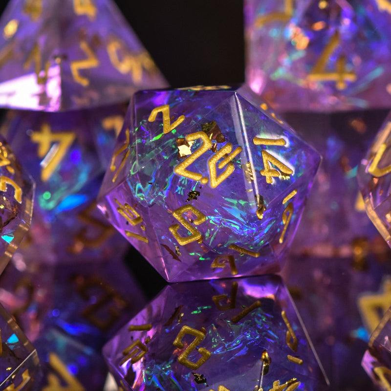 Load image into Gallery viewer, Conjure Celestial Sharp-Edged Resin Dice Set
