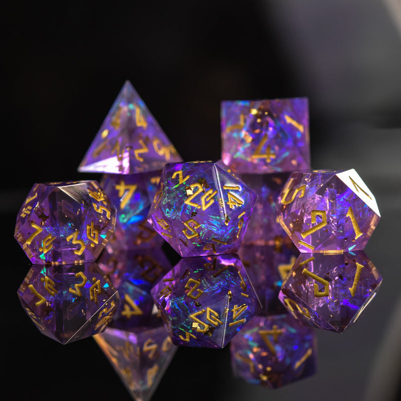 Load image into Gallery viewer, Conjure Celestial Sharp-Edged Resin Dice Set
