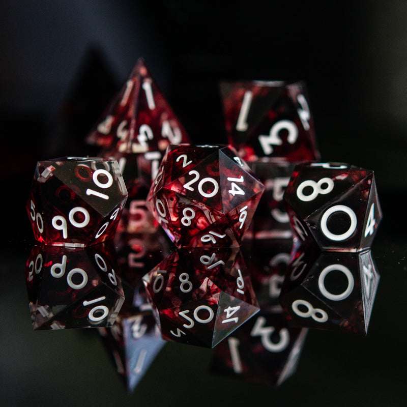 Load image into Gallery viewer, Bloodbath Sharp-Edged Resin Dice Set
