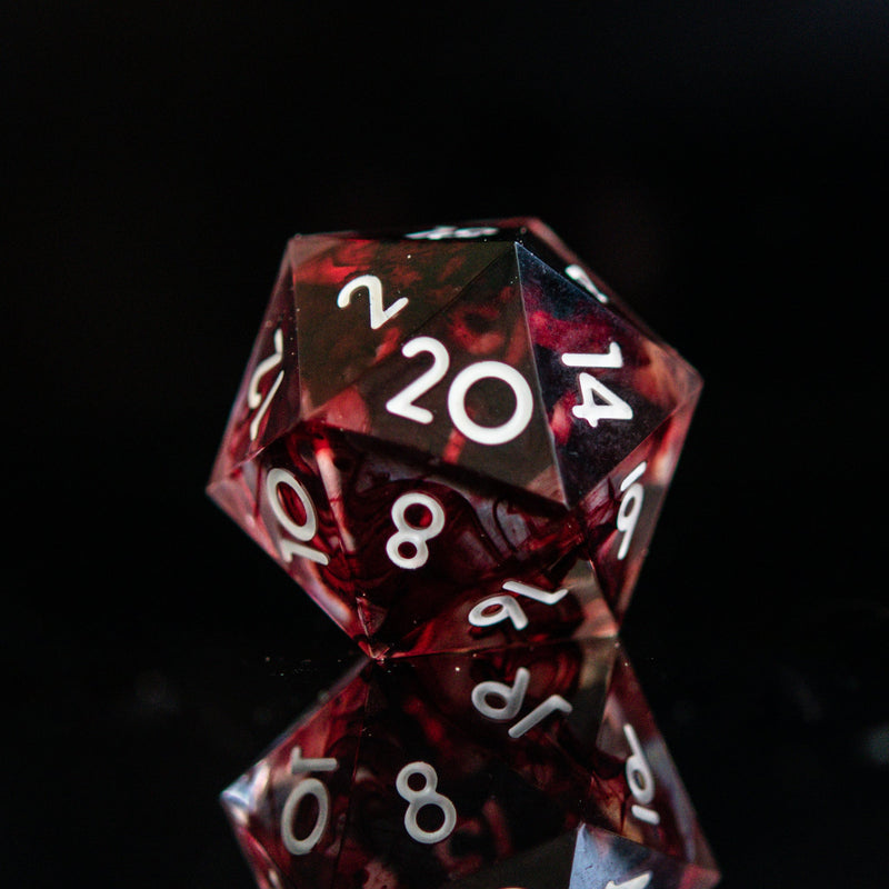 Load image into Gallery viewer, Bloodbath Sharp-Edged Resin Dice Set
