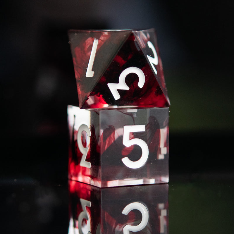 Load image into Gallery viewer, Bloodbath Sharp-Edged Resin Dice Set
