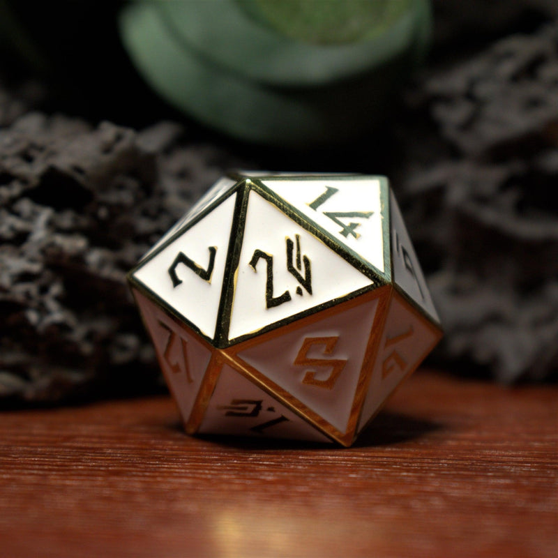 Load image into Gallery viewer, White and Gold Metal 35mm D20
