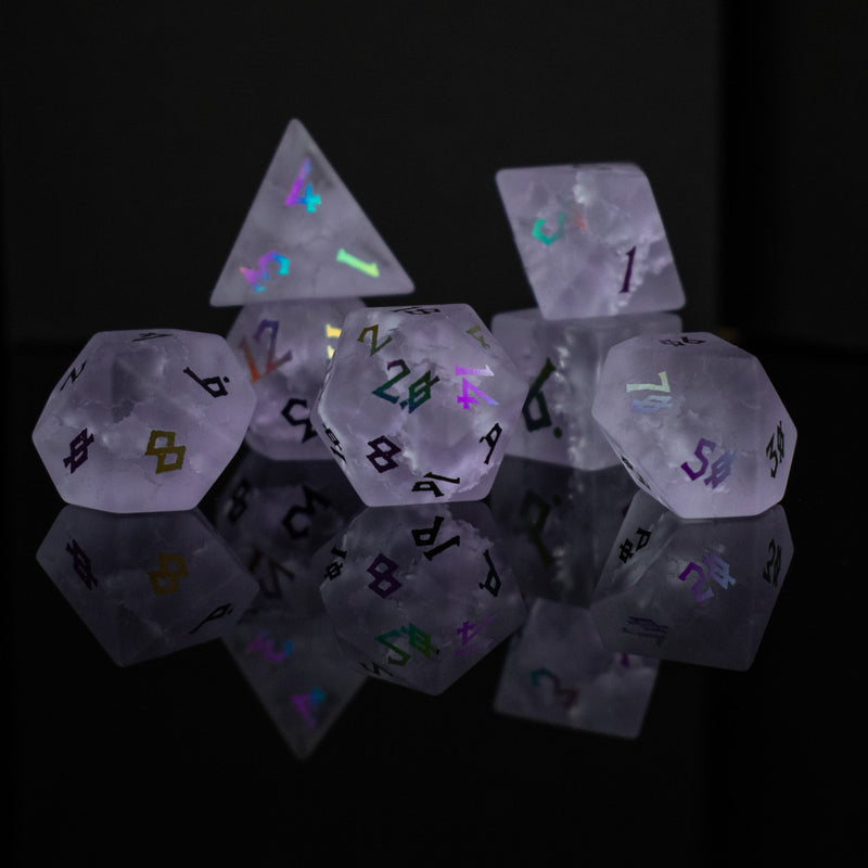 Load image into Gallery viewer, Bifrost Raised Lava Glass Dice Set
