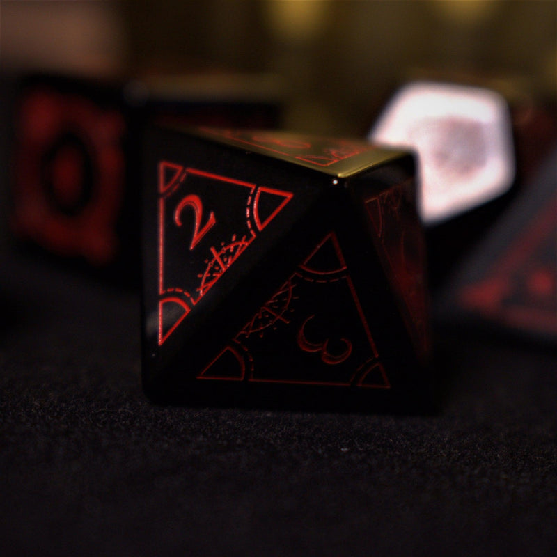 Load image into Gallery viewer, Fabled Mark - Obsidian Stone Dice Set
