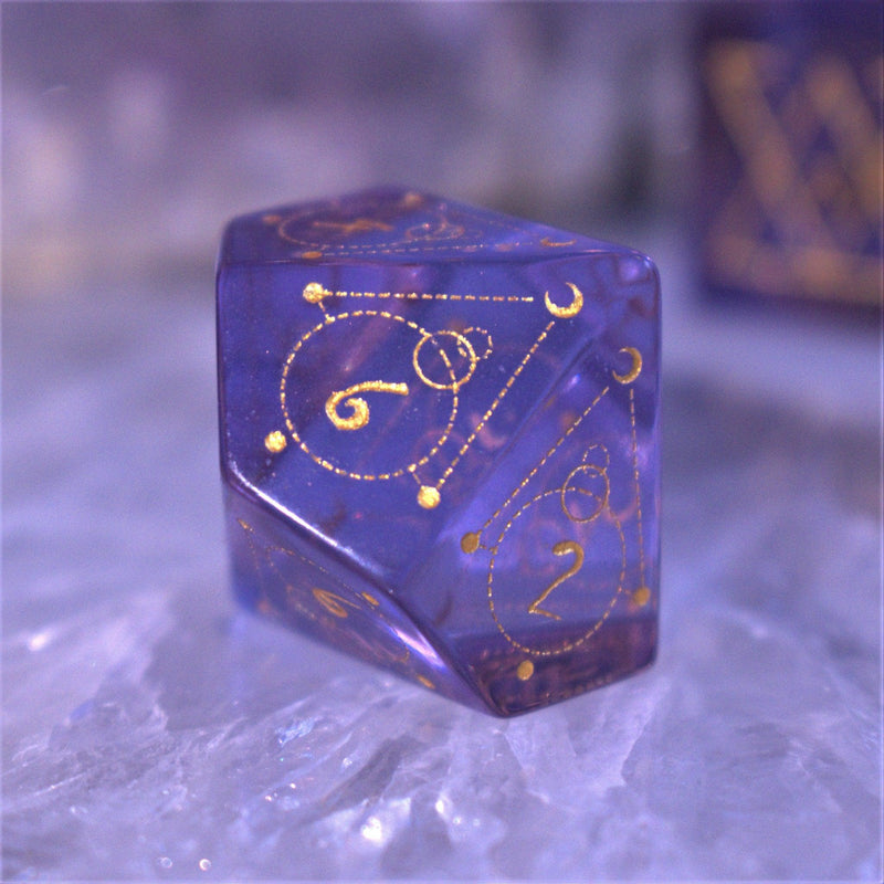 Load image into Gallery viewer, Spellcaster Purple Glass Dice Set
