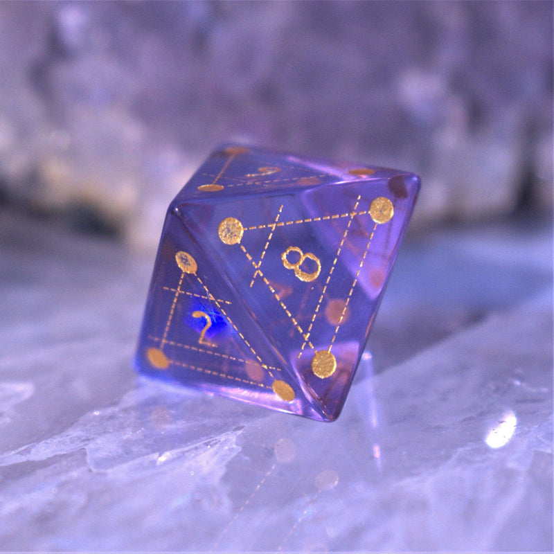 Load image into Gallery viewer, Spellcaster Purple Glass Dice Set
