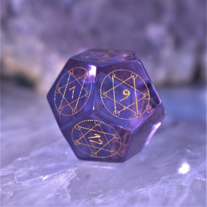 Load image into Gallery viewer, Spellcaster Purple Glass Dice Set
