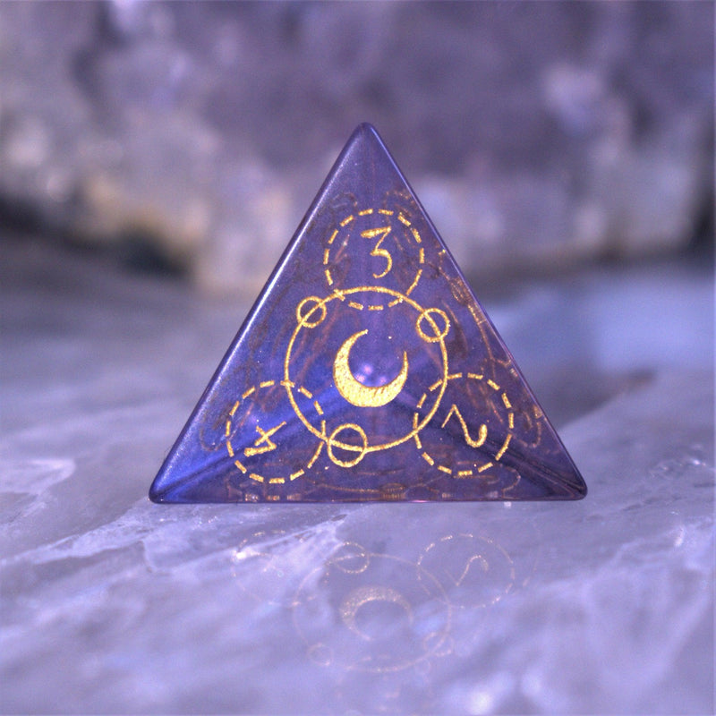 Load image into Gallery viewer, Spellcaster Purple Glass Dice Set
