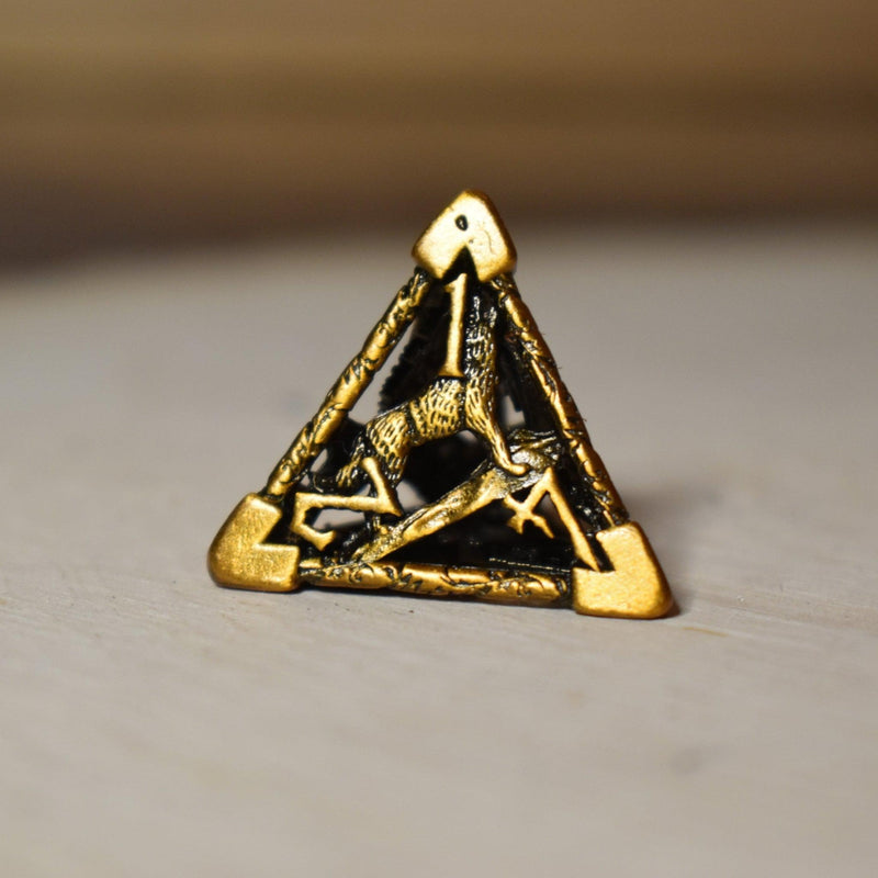 Load image into Gallery viewer, Legends of Valhalla - Golden Brass Hollow Metal Dice Set
