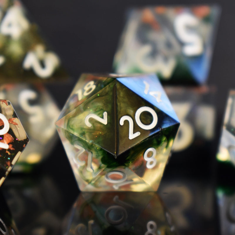 Load image into Gallery viewer, Earthbind Sharp-Edged Resin Dice Set
