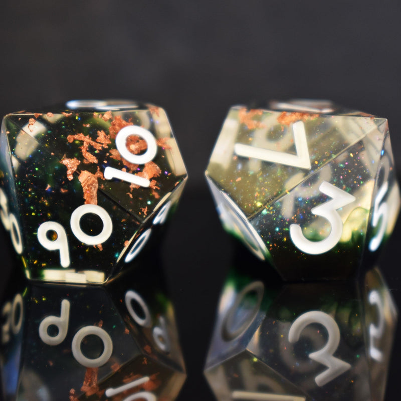 Load image into Gallery viewer, Earthbind Sharp-Edged Resin Dice Set
