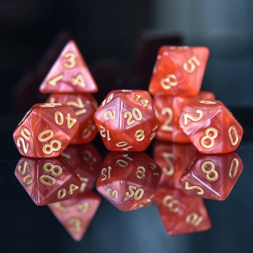Fire Pearl Acrylic Dice Set