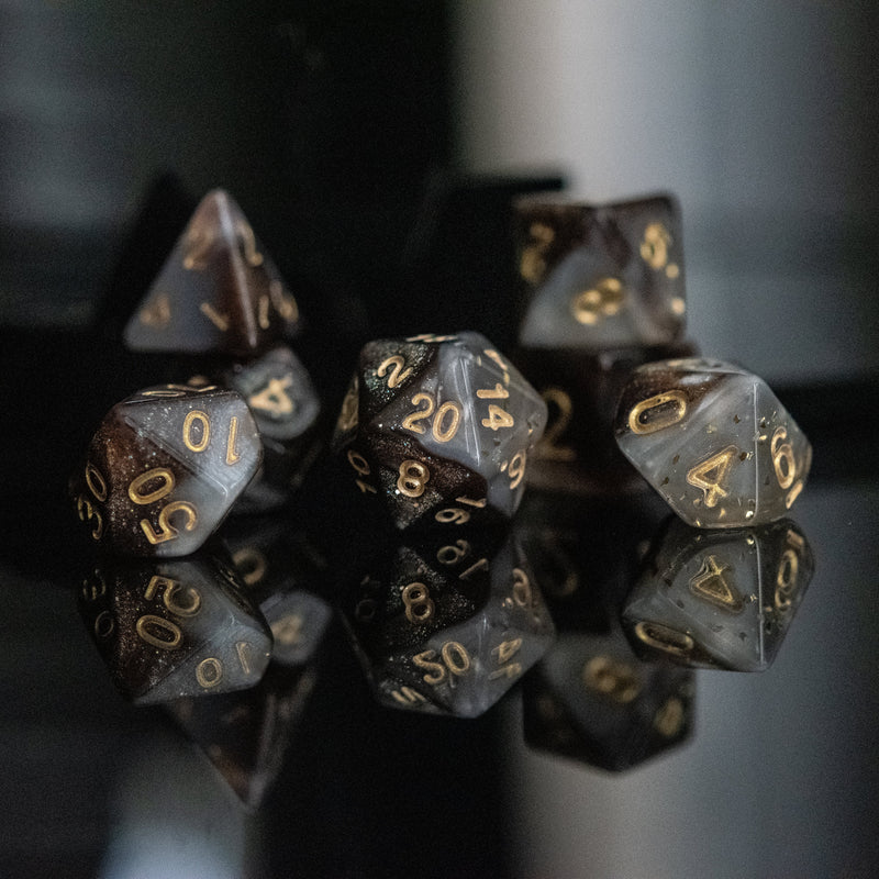 Load image into Gallery viewer, Moon Dust Acrylic Dice Set
