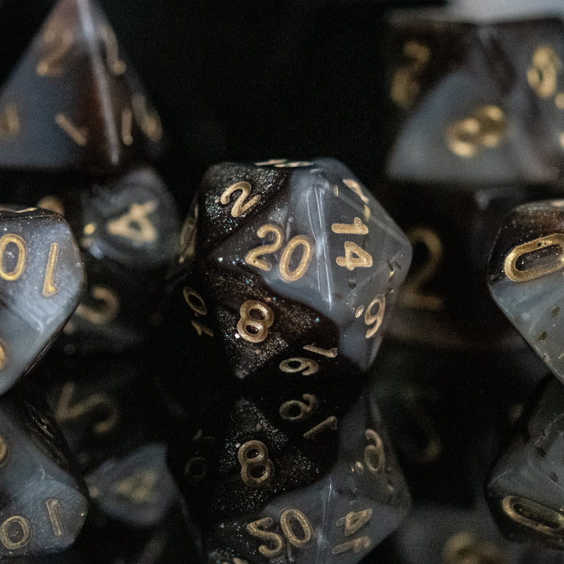Load image into Gallery viewer, Moon Dust Acrylic Dice Set
