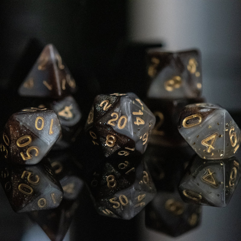Load image into Gallery viewer, Moon Dust Acrylic Dice Set
