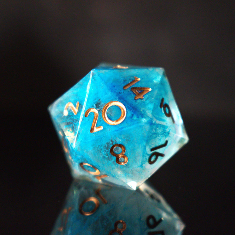 Load image into Gallery viewer, Shape of Water Sharp-Edged Resin Dice Set
