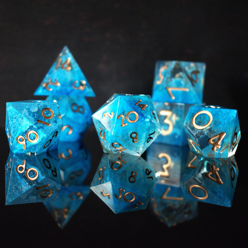 Load image into Gallery viewer, Shape of Water Sharp-Edged Resin Dice Set
